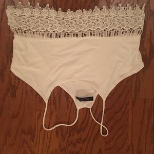 Cute white crop top size large